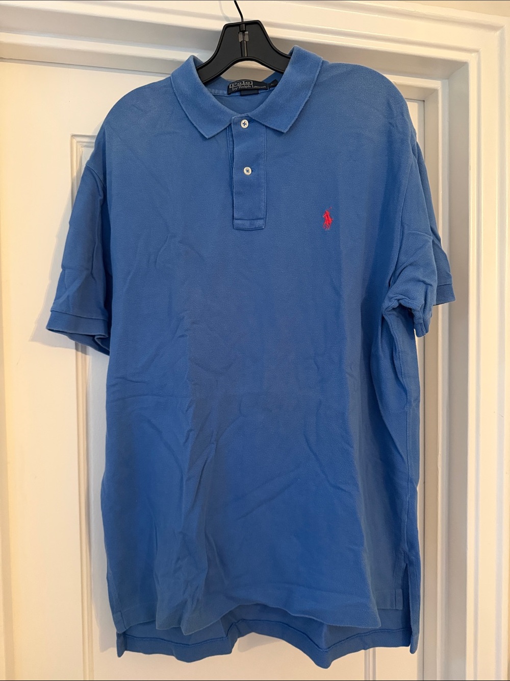 Polo by Ralph Lauren Light Blue Short-Sleeve Pique Polo with Red Pony cotton